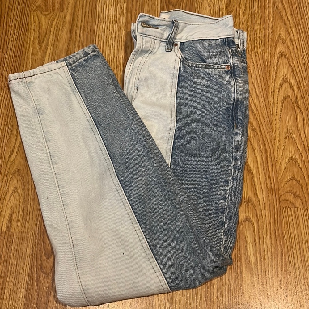 pacsun light blue and white jeans